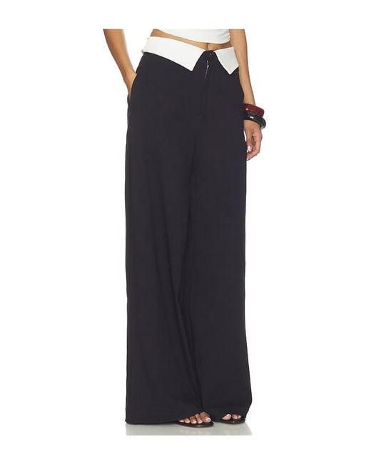 WeWoreWhat Blue Fold-Over Waist Trouser