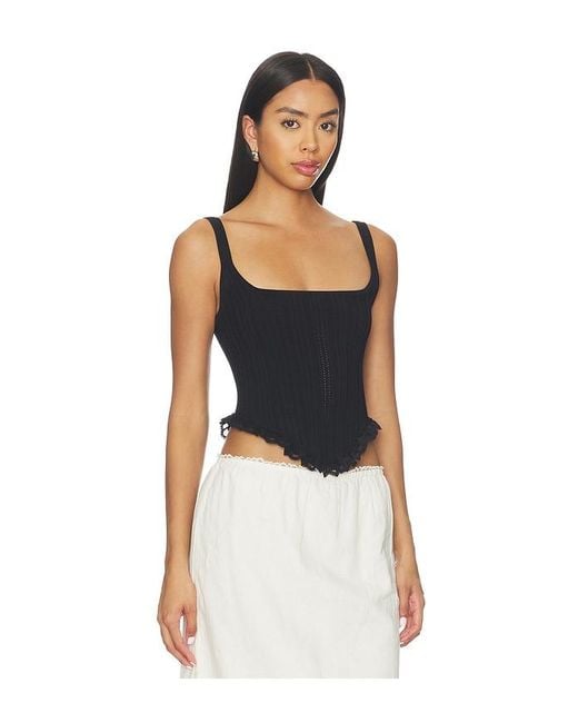 LPA Black Suzy Knit Corset Top