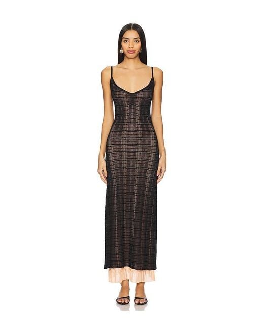Peachy Den Black Agnes Maxi Dress