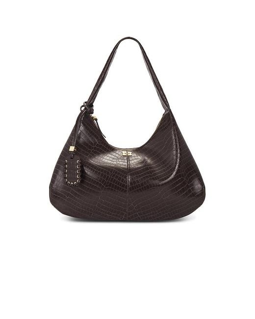 Ganni Black Bou Hobo Xxl Croco Bag