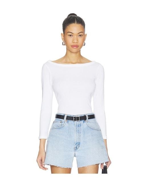 Citizens of Humanity White Boat Neck Slim Tee
