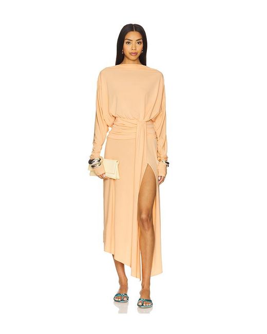 ANDAMANE Natural Wisteria Midi Dress