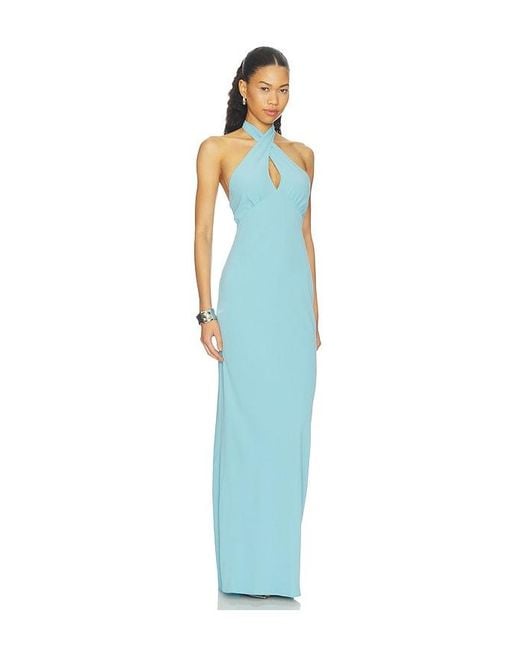 Amanda Uprichard Blue Samara Maxi Dress