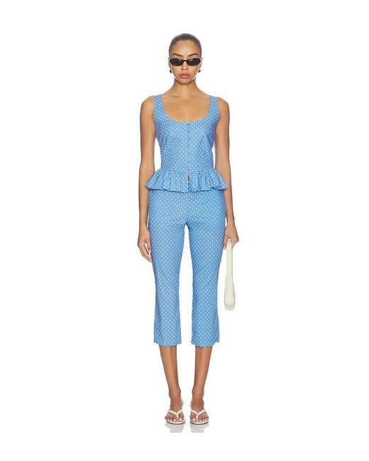Caroline Constas Blue Andi Capri Pants