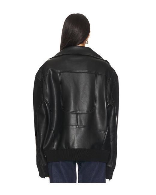 Norma Kamali Black Oversized Moto Jacket