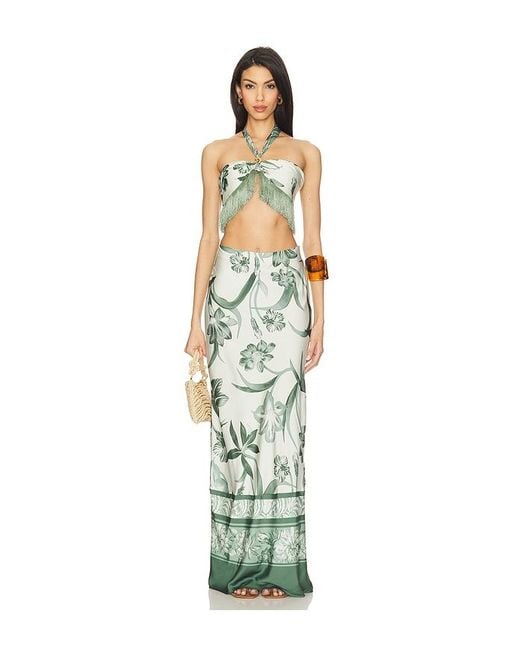 Rococo Sand Green Maxirock Skirt