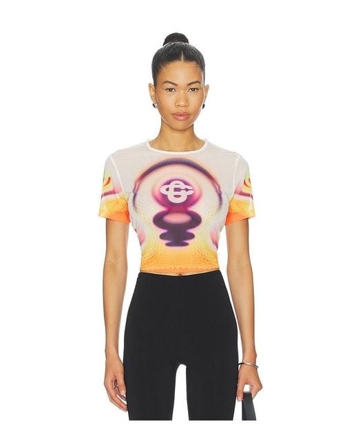 Casablanca Multicolor Printed Mesh Baby Tee