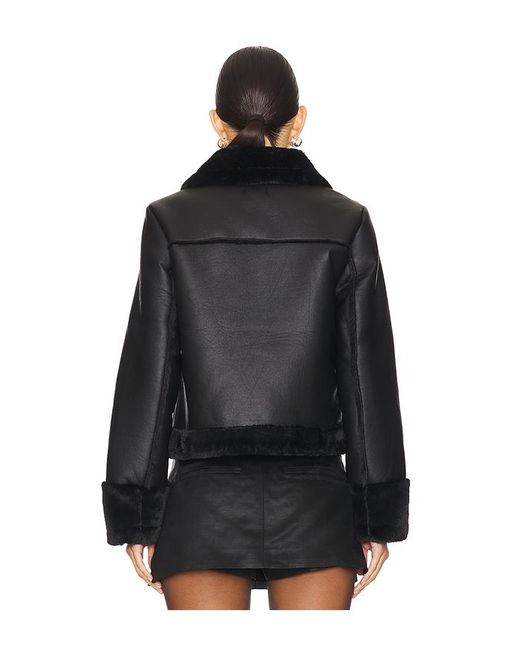 superdown Black Sasha Faux Leather Jacket