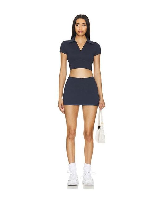 WellBeing + BeingWell Blue Movewell Frankie Polo Top