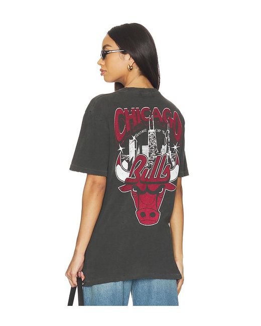 Junk Food Vintage-T-Shirt Bulls Chicago in Red für Herren