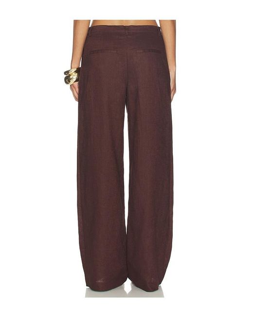 Bardot Brown Geordy Hipster Linen Pant