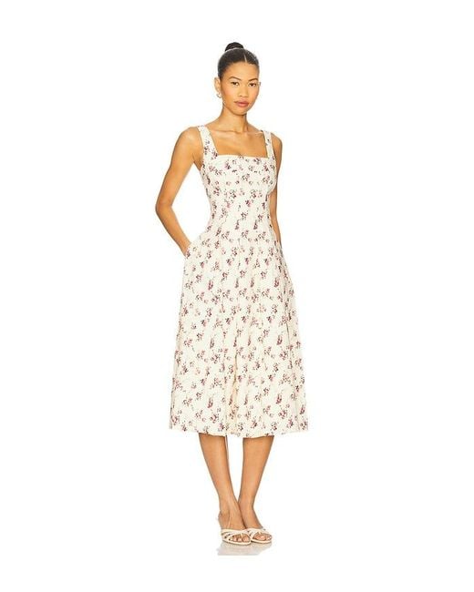 WeWoreWhat White X Revolve Corset Pleated Midi Dress