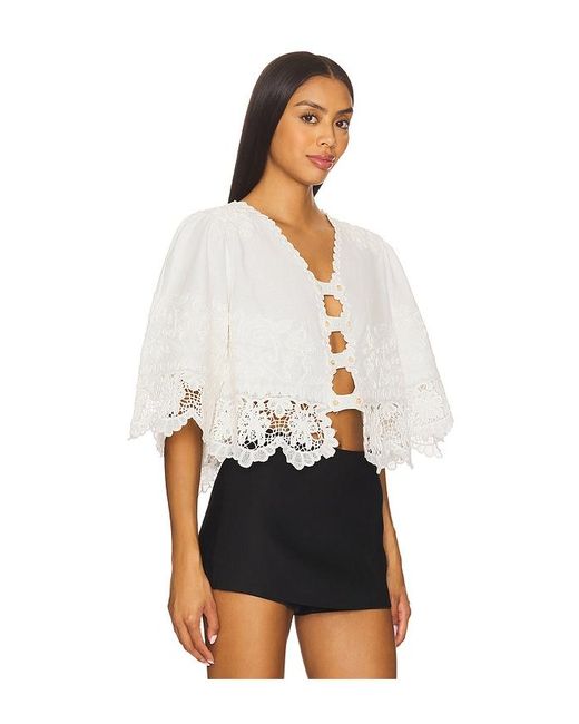 Sea White Iyla Soutache Top
