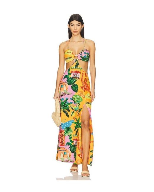 Kulani Kinis Multicolor Beaded Cut Out Maxi Dress