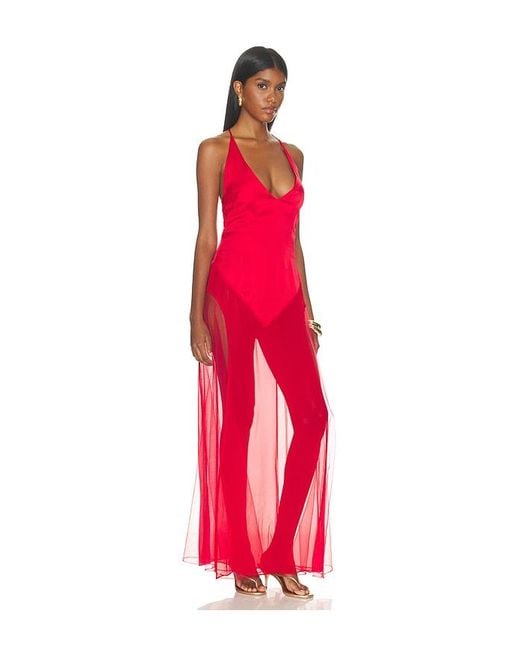 GUIZIO Red Olympia Maxi Dress