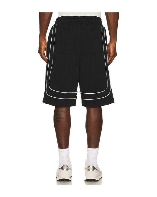 Rhude Black Baggy Mesh Basketball Short for men