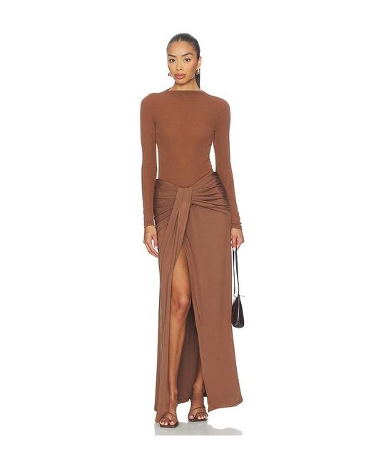 SNDY'S Brown Katya Long Sleeve Top