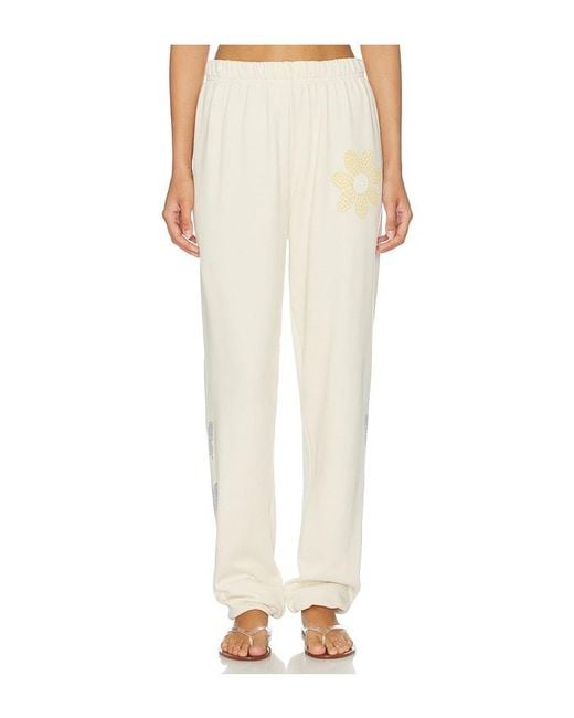 Lauren Moshi White Butterfly Daisy Sweatpant