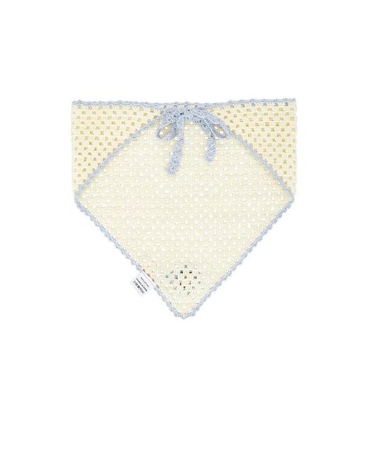 MY BEACHY SIDE White Fleur Hand Crocheted Bandana Scarf
