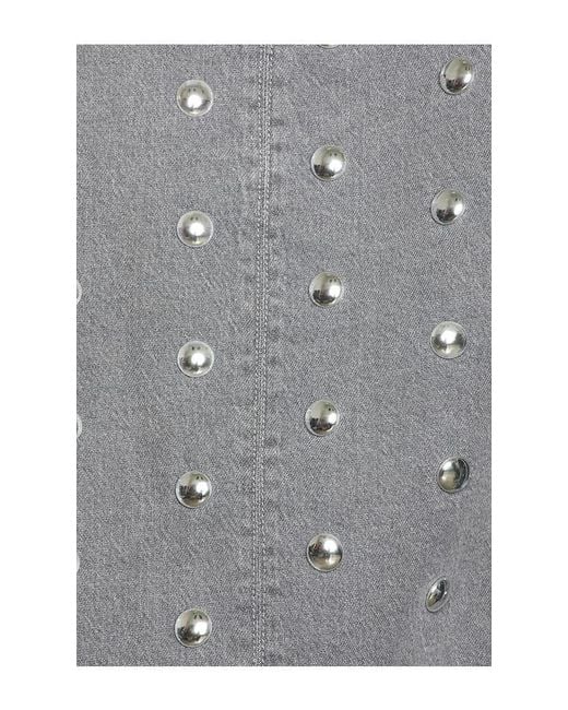 Cinq À Sept Gray Studded Denim Harriet Jacket