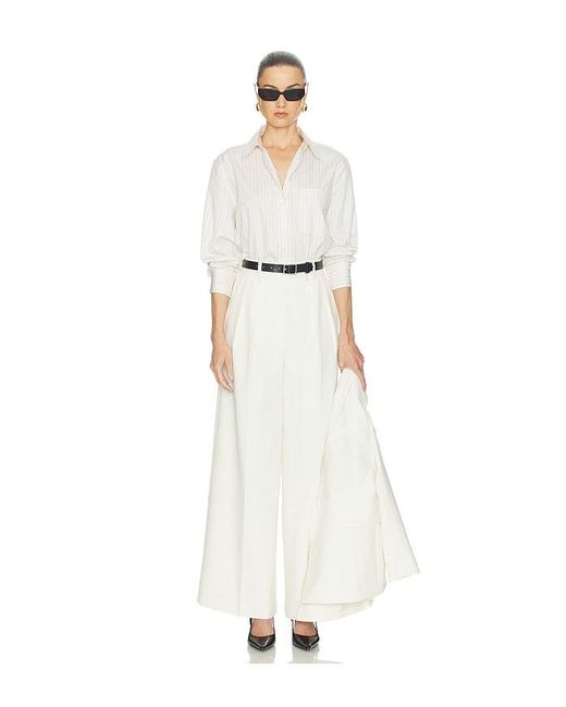 Anine Bing White Essie Cropped Shirt