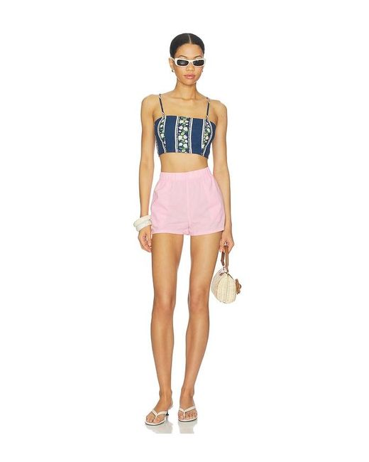 VERANDAH Pink Cropped Blouse