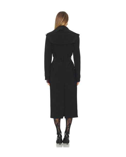 Norma Kamali Black Oversized Double Breasted Trench