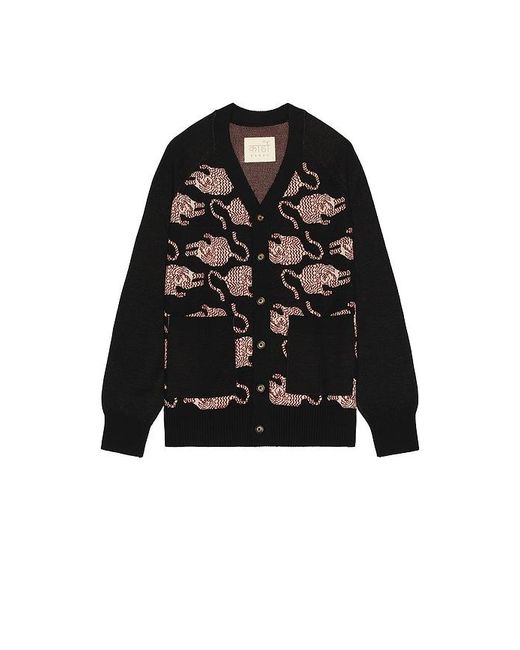 Kardo Black Agamay Knitted Cardigan With Patch Pockets for men
