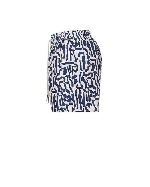 Oas Blue Marbling Swim Shorts for men