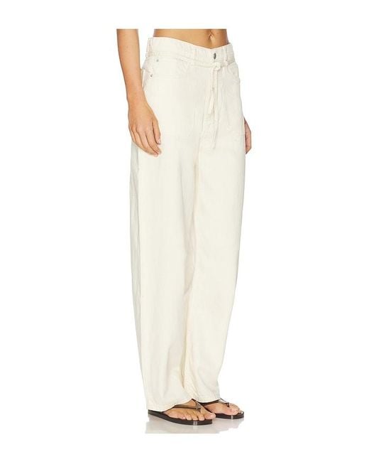 DL1961 White Casie Aura Mid Rise Relaxed Wide Leg Jeans
