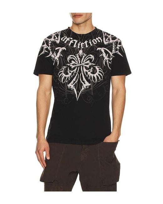 Affliction Black Skeleton Tee for men