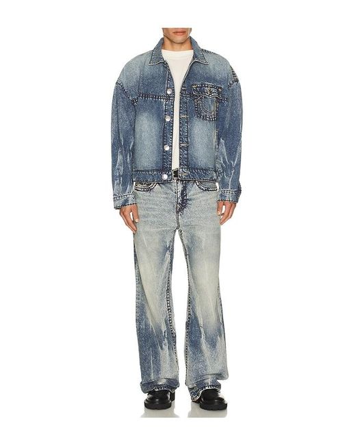 True Religion Blue Super T Cropped Denim Jacket for men