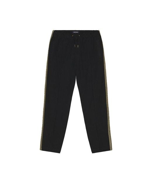 Fred Perry Black Cross Tape Track Pant for men