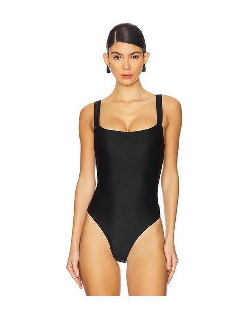 GOOD AMERICAN Black Compression Shine Bodysuit