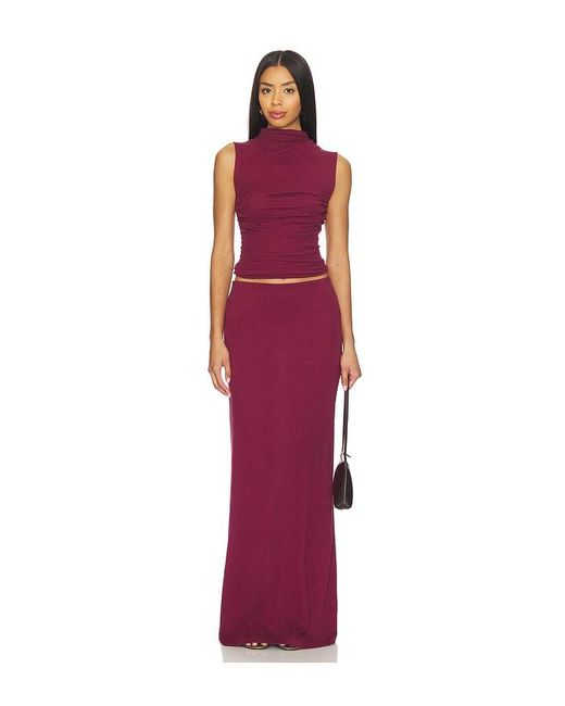 Enza Costa Red Cashmere Sleeveless Twist Top