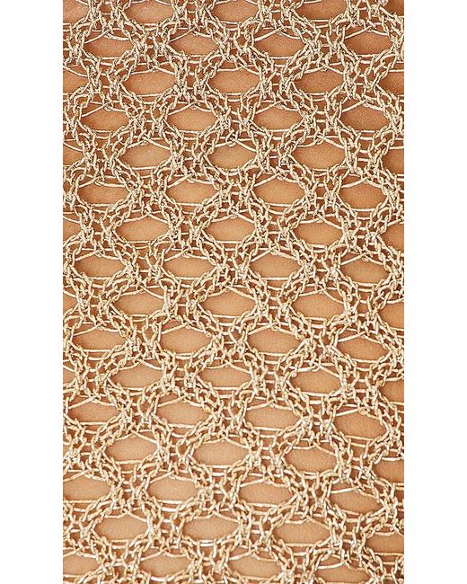House of Harlow 1960 Natural X Revolve Sana Metallic Open Stitch Tie Skirt