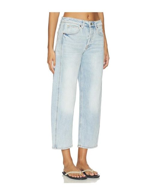 GOOD AMERICAN Blue High Barrel Ankle Jeans