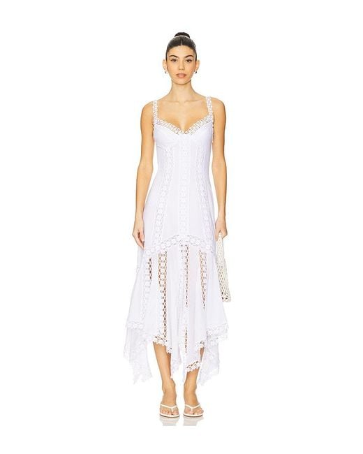 Charo Ruiz White Blossel Long Dress