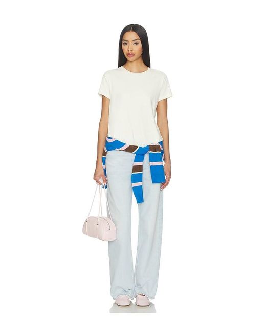 Agolde White Long Line Adine Tee Shirt