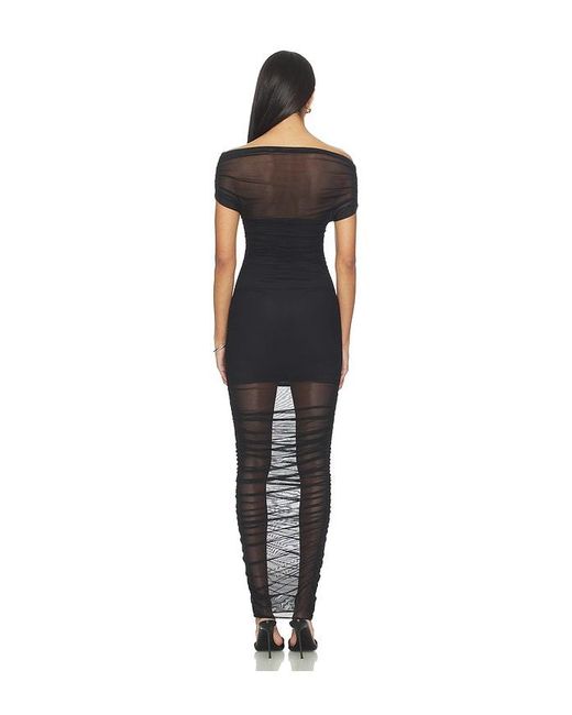 SER.O.YA Black Noel Mesh Midi Dress