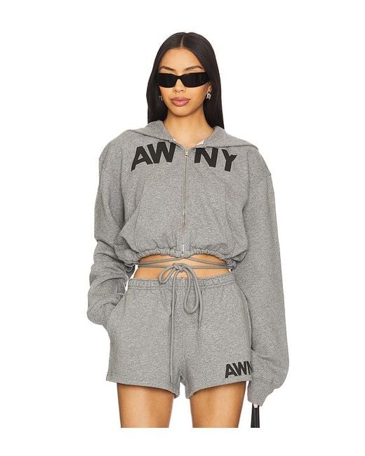 Alexander Wang Gray Deconstructed Wrap Hoodie