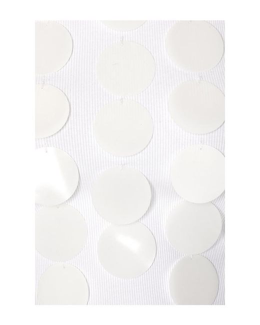 MSGM White Paillette Tank Top
