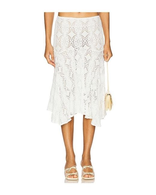 With Jean White Maeve Midi Skirt