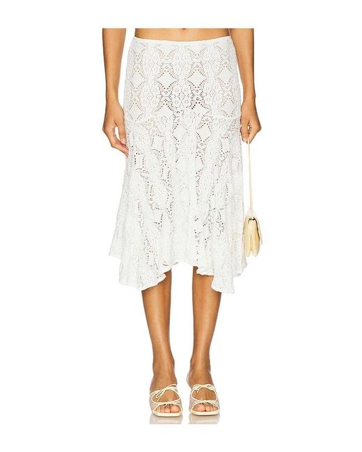 With Jean White Maeve Midi Skirt