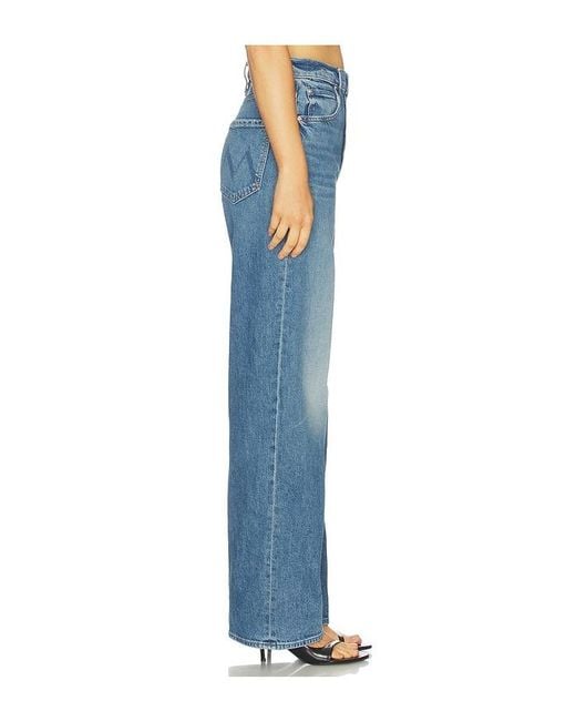Mother Blue High Waisted Tunnel Vision Sneak Jeans