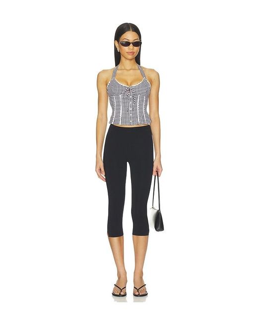 GUIZIO Blue Marini Gingham Corset Top