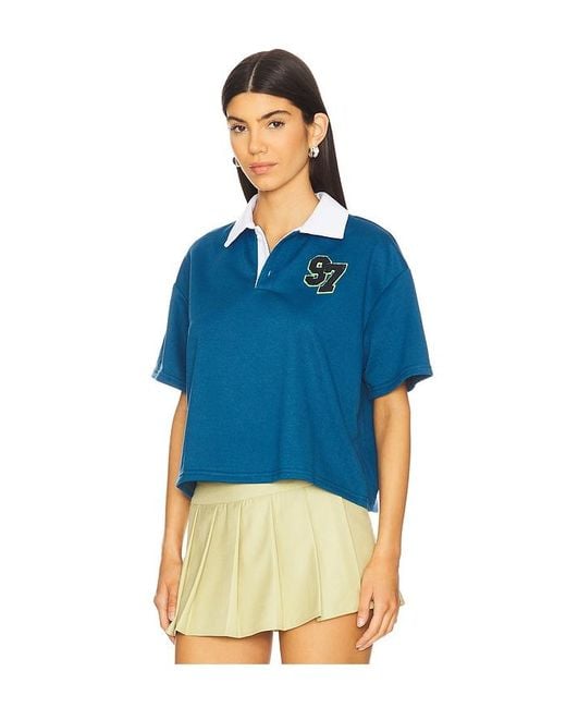 superdown Blue Alinia Polo Top