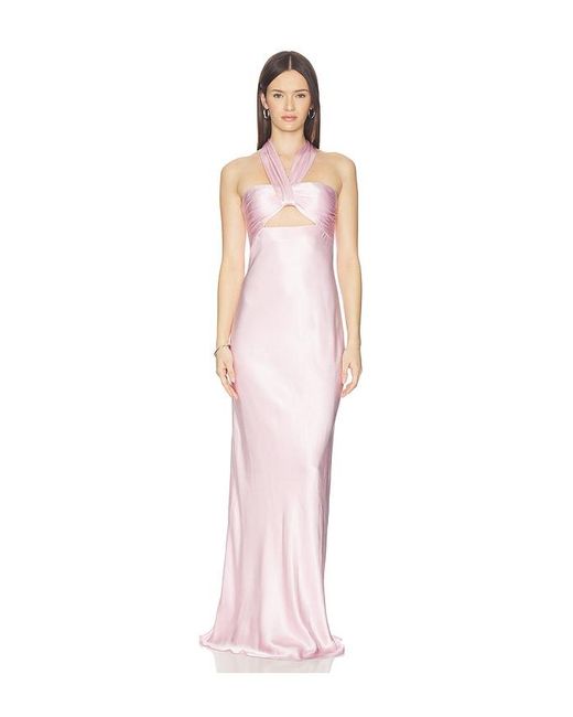 la lune ruched halter maxi dress La Lune Ruched Halter Maxi Dress