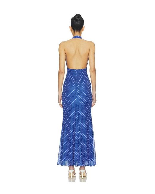 MORE TO COME Blue Charly Halter Maxi Dress
