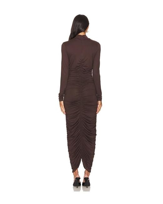 Susana Monaco Multicolor Mock Gathered Long Sleeve Dress